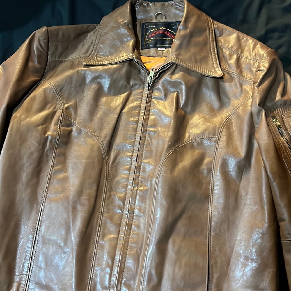 Brown Casablanca leather jacket. Size 42